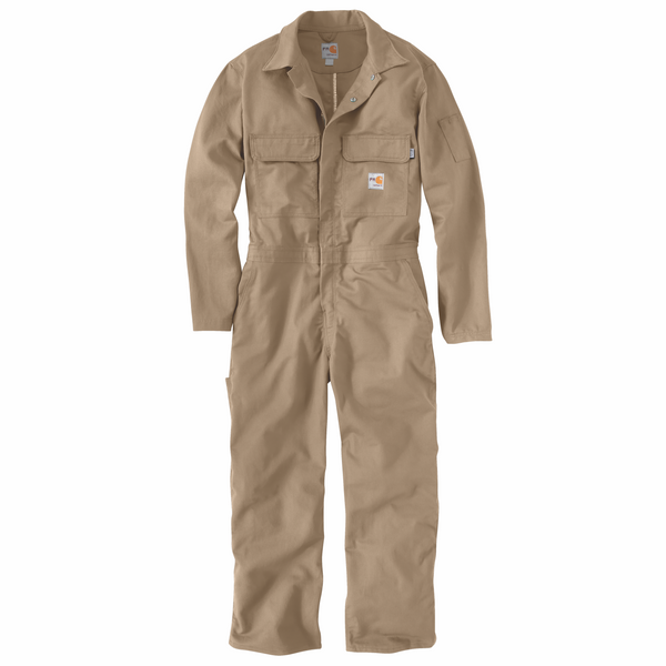 Carhartt Men s Flame Resistant Twill Coverall Khaki Work World