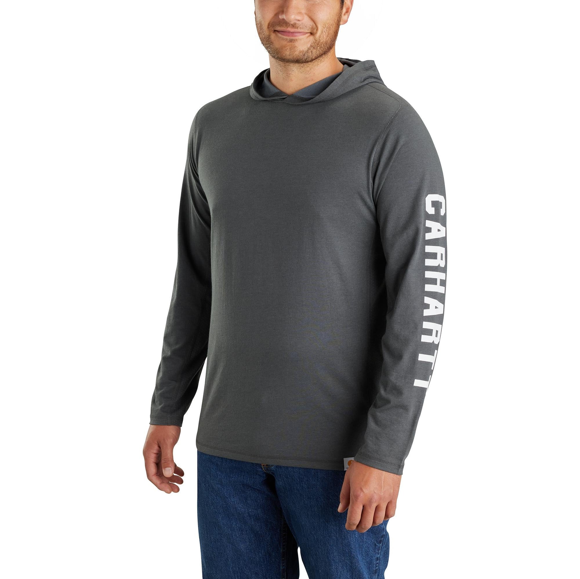 Carhartt Men's Force®  Relaxed Fit Logo Hooded Long Sleeve T-Shirt - Work World - Workwear, Work Boots, Safety Gear