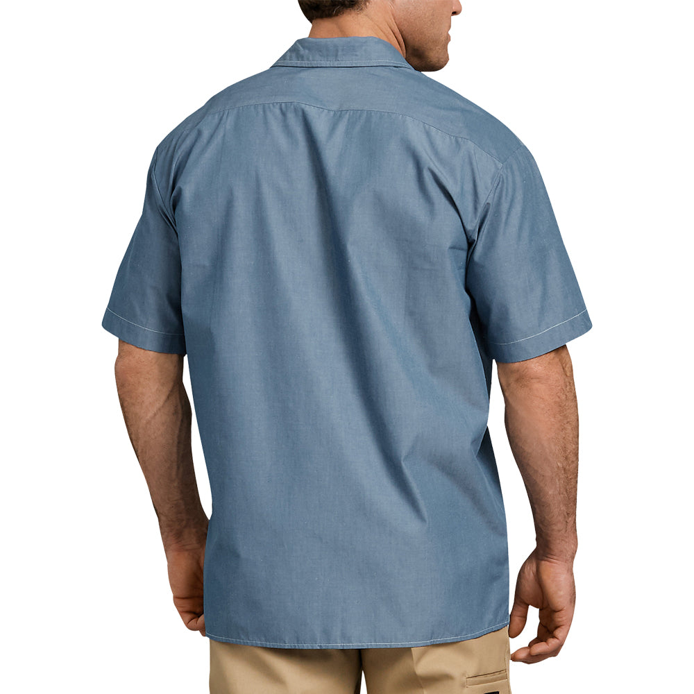 Dickies Men&#39;s Relaxed Fit Short Sleeve Chambray Shirt - Work World - Workwear, Work Boots, Safety Gear
