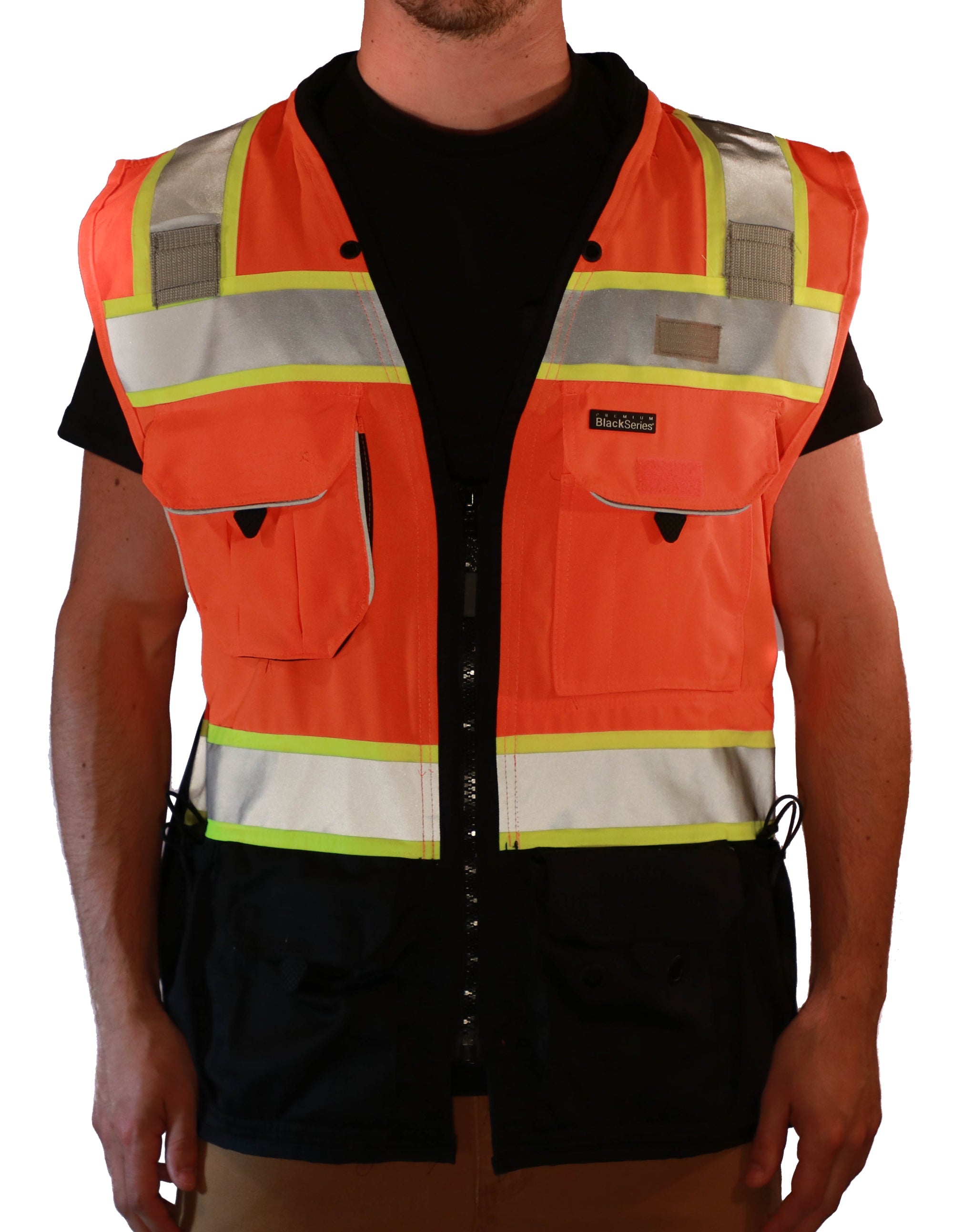 ML Kishigo Men's Premium Black Series Surveyors Vest - Work World - Workwear, Work Boots, Safety Gear