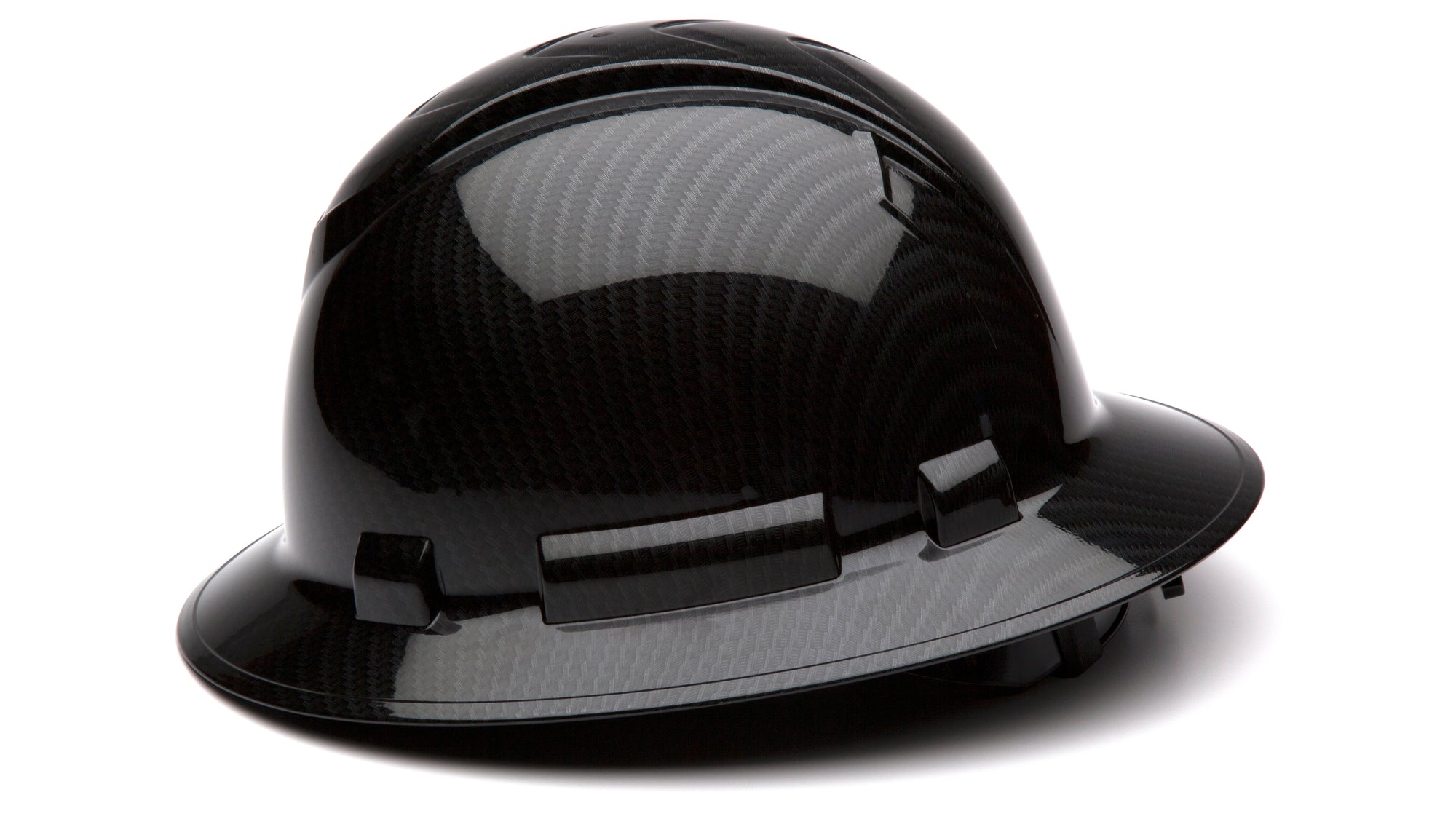 Pyramex Full Brim Graphite Hard Hat_Black Shiny - Work World - Workwear, Work Boots, Safety Gear