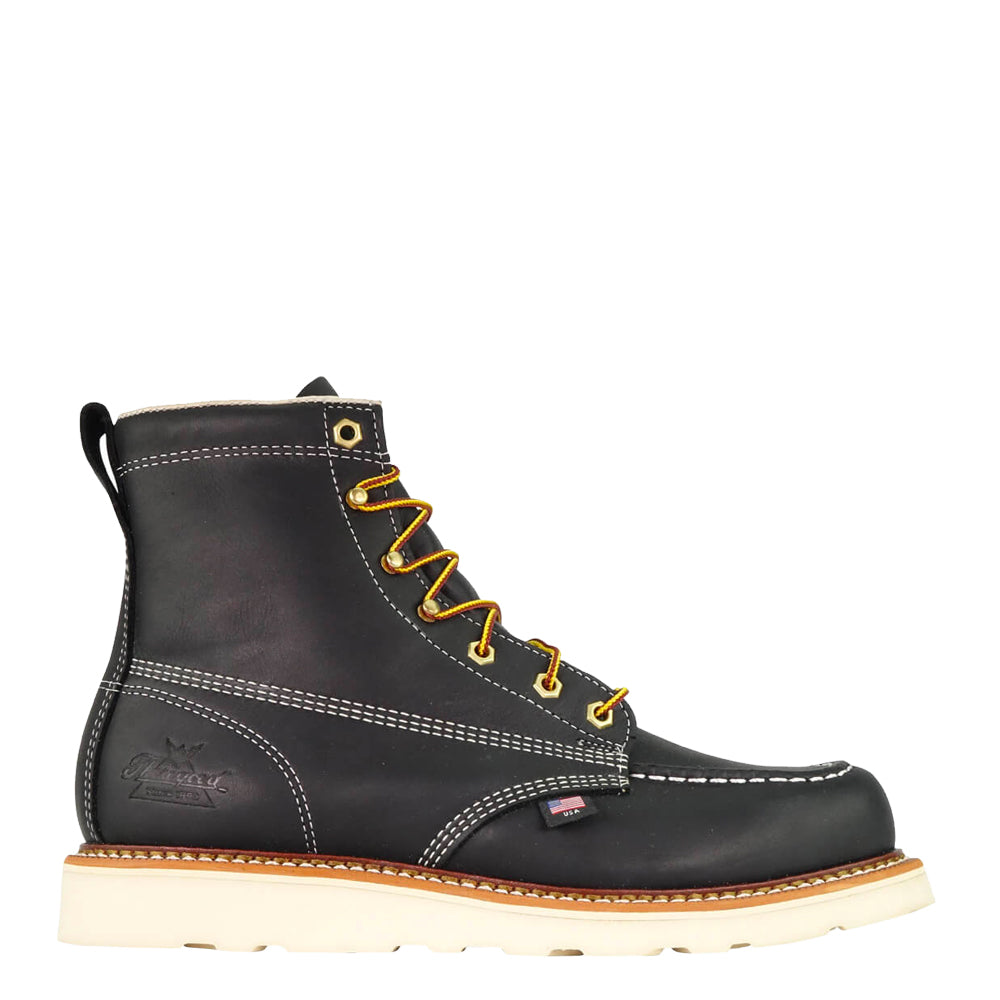 Thorogood Men's Moc Toe MAXWear Wedge™ 6" Soft Toe Work Boot_Black - Work World - Workwear, Work Boots, Safety Gear