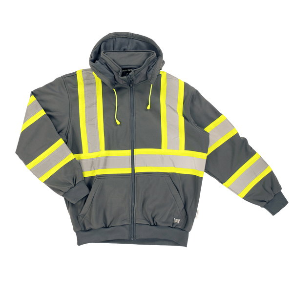 Tough Duck Men's Unlined C1 Hi-Vis Full-Zip Safety Hoodie - Work World