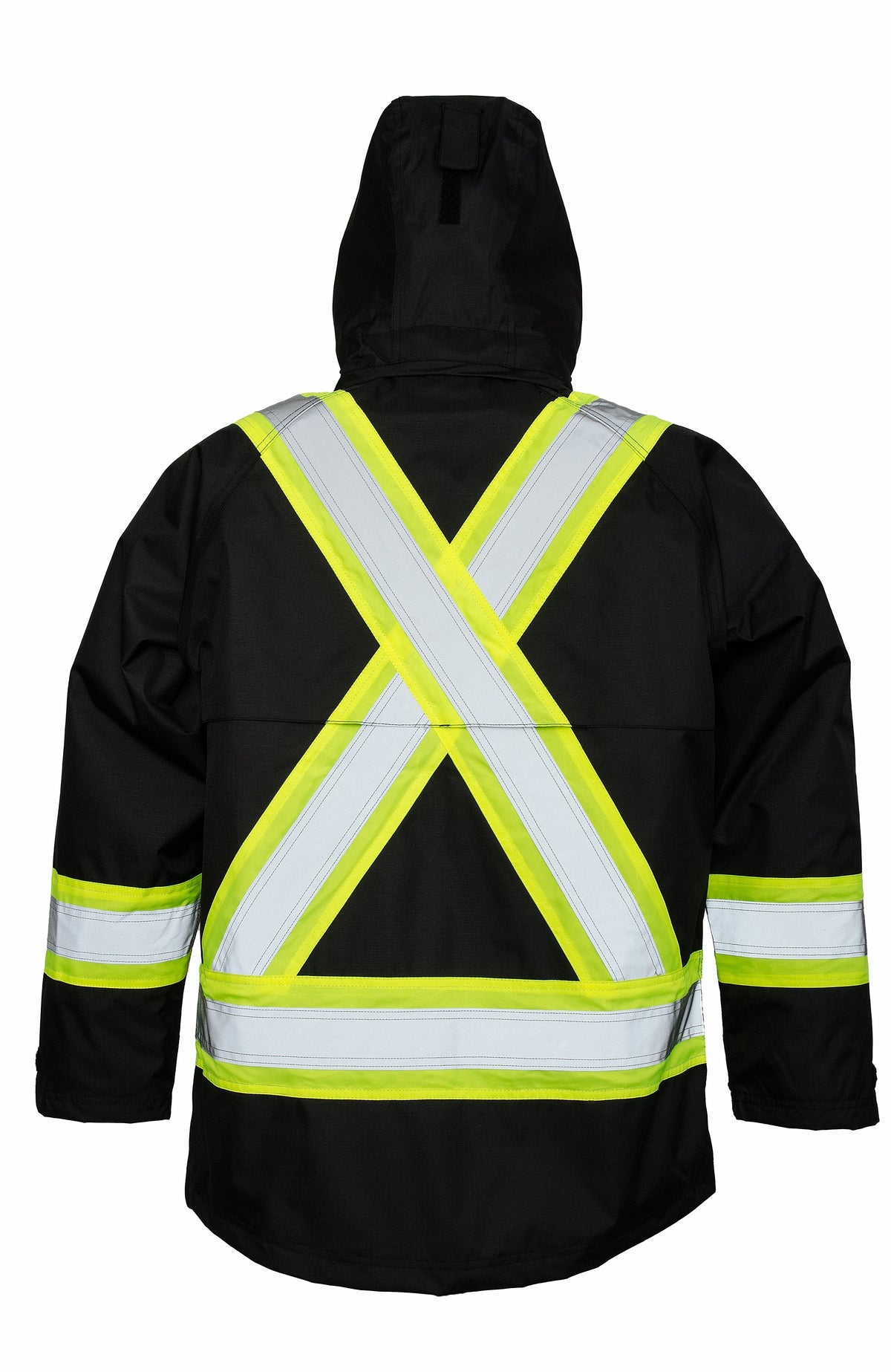 Viking Men's Professional® Journeyman Hi-Vis Class 1 Waterproof FR Trilobal Rip-Stop Hooded Jacket Rainwear Viking