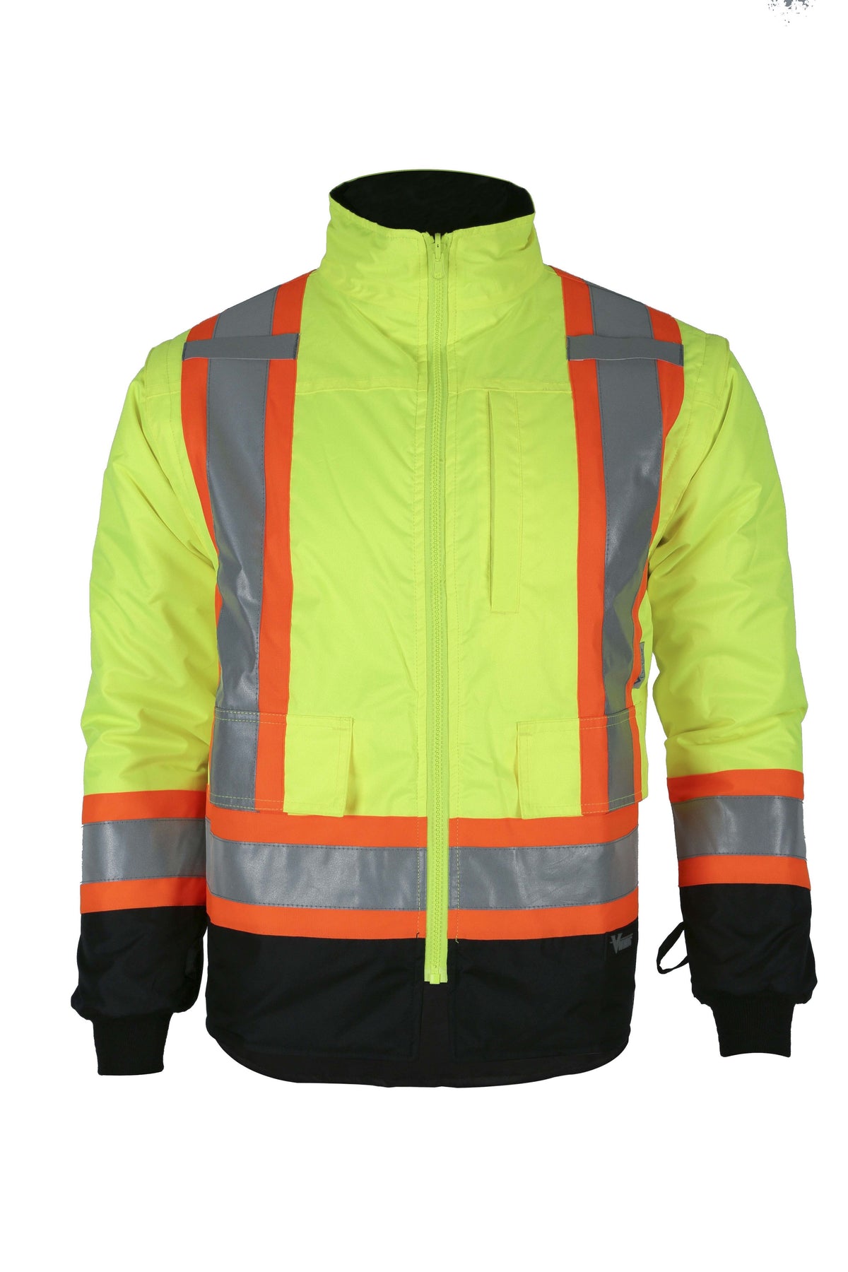 Viking Men&#39;s Handyman® Waterproof Class 1 Hi-Vis 7-in-1 Rain Jacket_Hi-Vis Green - Work World - Workwear, Work Boots, Safety Gear
