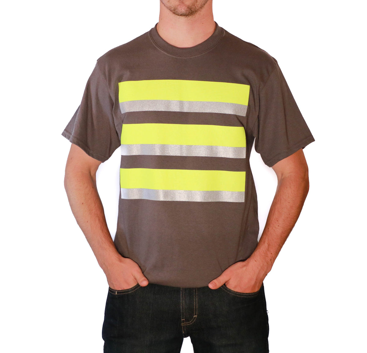 Whistle Workwear Safety Short Sleeve T-Shirt_Charcoal T-Shirts Whistle Workwear Charcoal 2XL Reg