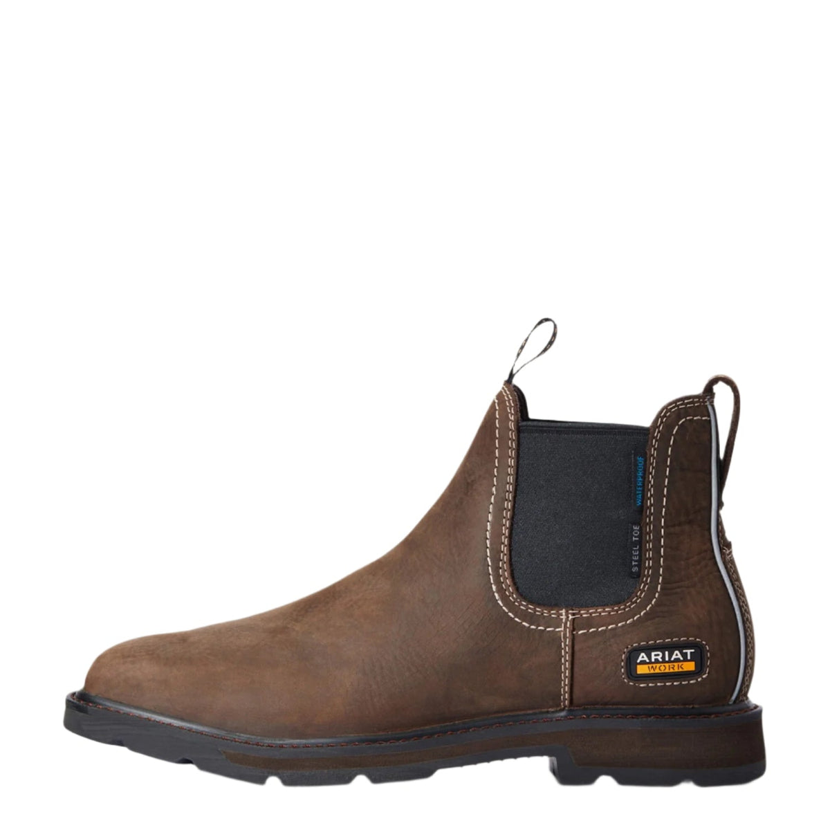 Ariat Men's Groundbreaker H2O 5" Waterproof EH Steel Toe Chelsea Boot Work Boots Ariat Brown 10 2E