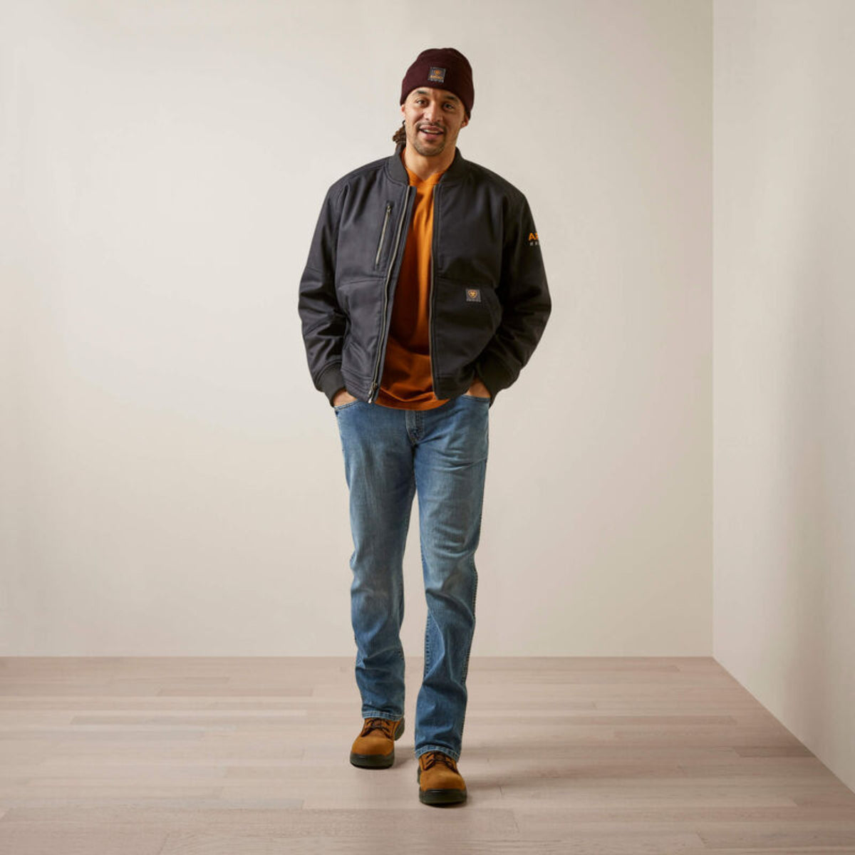 Ariat Men's Rebar Stretch Canvas Zip Bomber Jacket - Work World - Workwear, Work Boots, Safety Gear