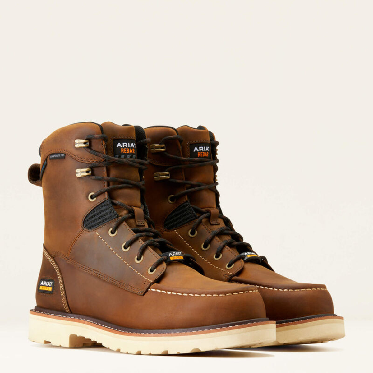 Ariat Men's Rebar Lift 8" Waterproof EH Moc Comp Toe Work Boot - Work World - Workwear, Work Boots, Safety Gear