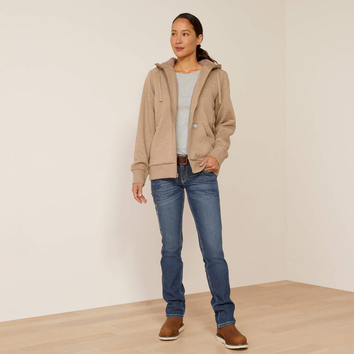 Ariat Women's Rebar Sherpa Lined Full-Zip Hoodie Sweatshirts & Hoodies Ariat