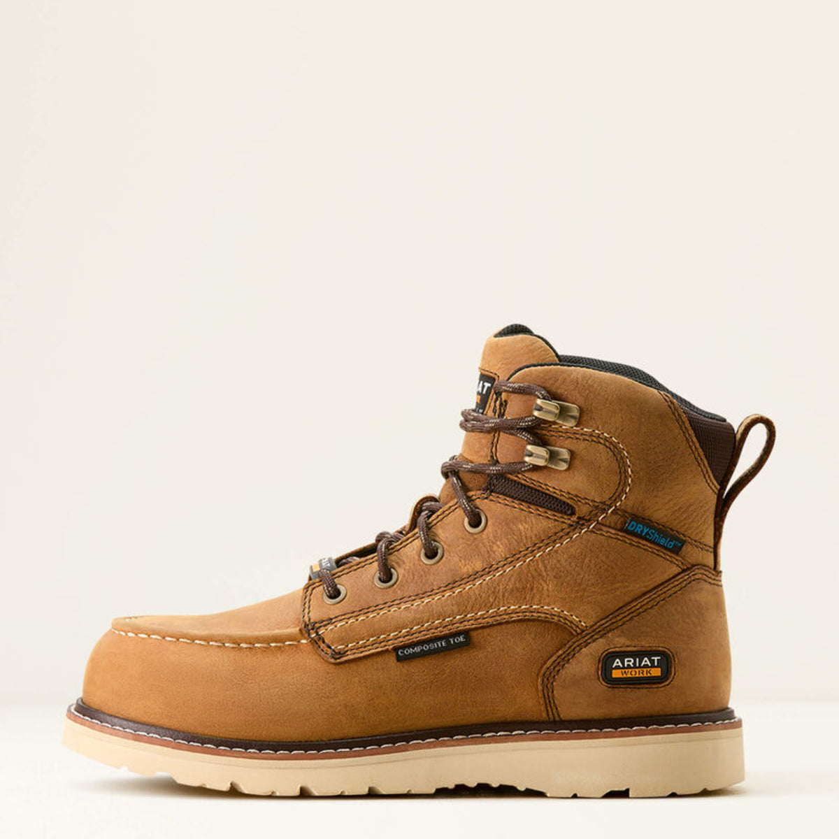 Ariat Women's Rebar 6" Waterproof Moc CompToe Work Boot Work Boots Ariat Antique Brown 10 B