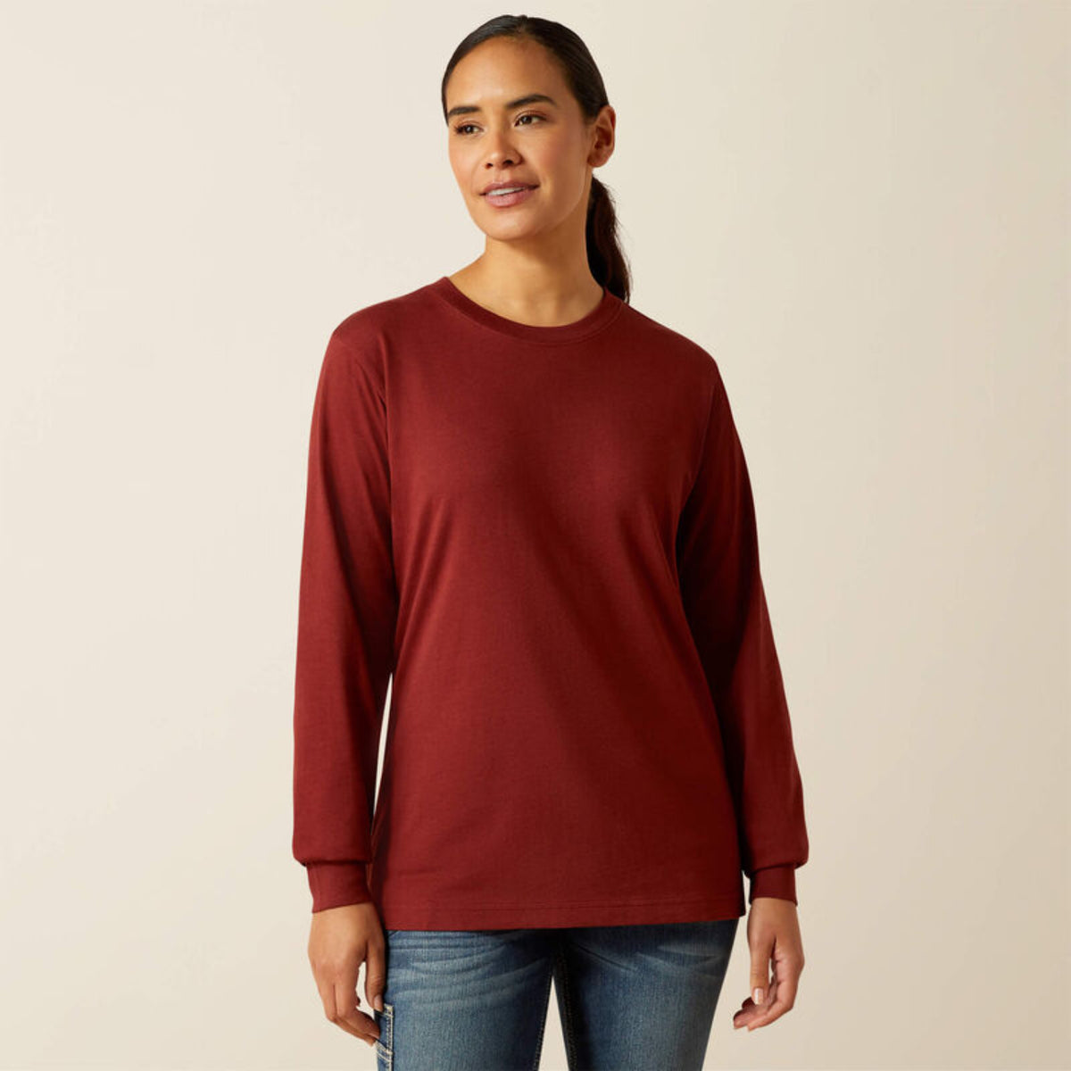 Ariat Women's Rebar CottonStrong Workshop Logo Long Sleeve T-Shirt - Work World - Workwear, Work Boots, Safety Gear