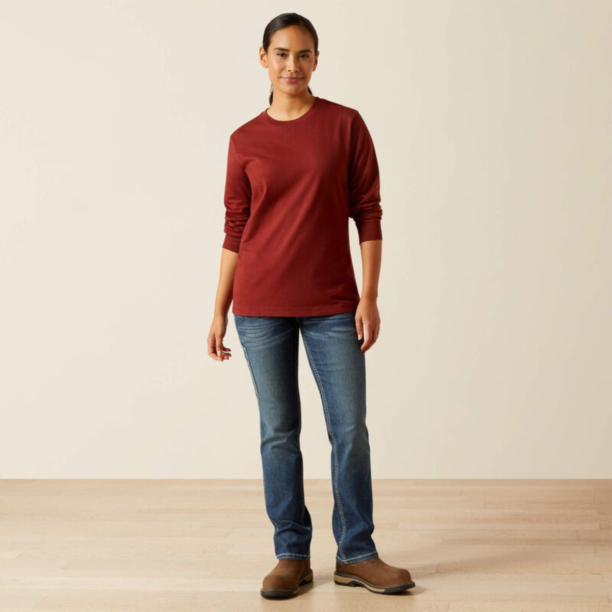 Ariat Women's Rebar CottonStrong Workshop Logo Long Sleeve T-Shirt - Work World - Workwear, Work Boots, Safety Gear