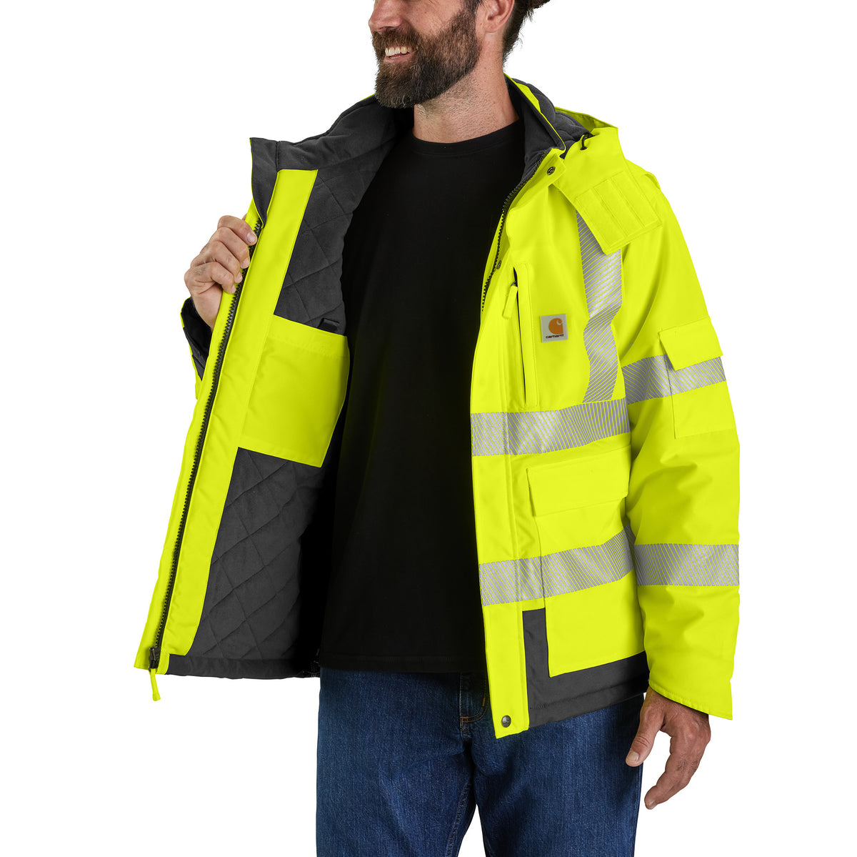 Carhartt Men&#39;s Waterproof High-Vis Class 3 Sherwood Jacket - Work World - Workwear, Work Boots, Safety Gear