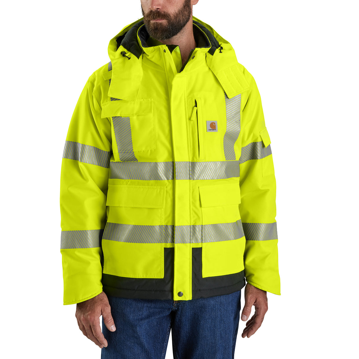 Carhartt Men&#39;s Waterproof High-Vis Class 3 Sherwood Jacket - Work World - Workwear, Work Boots, Safety Gear