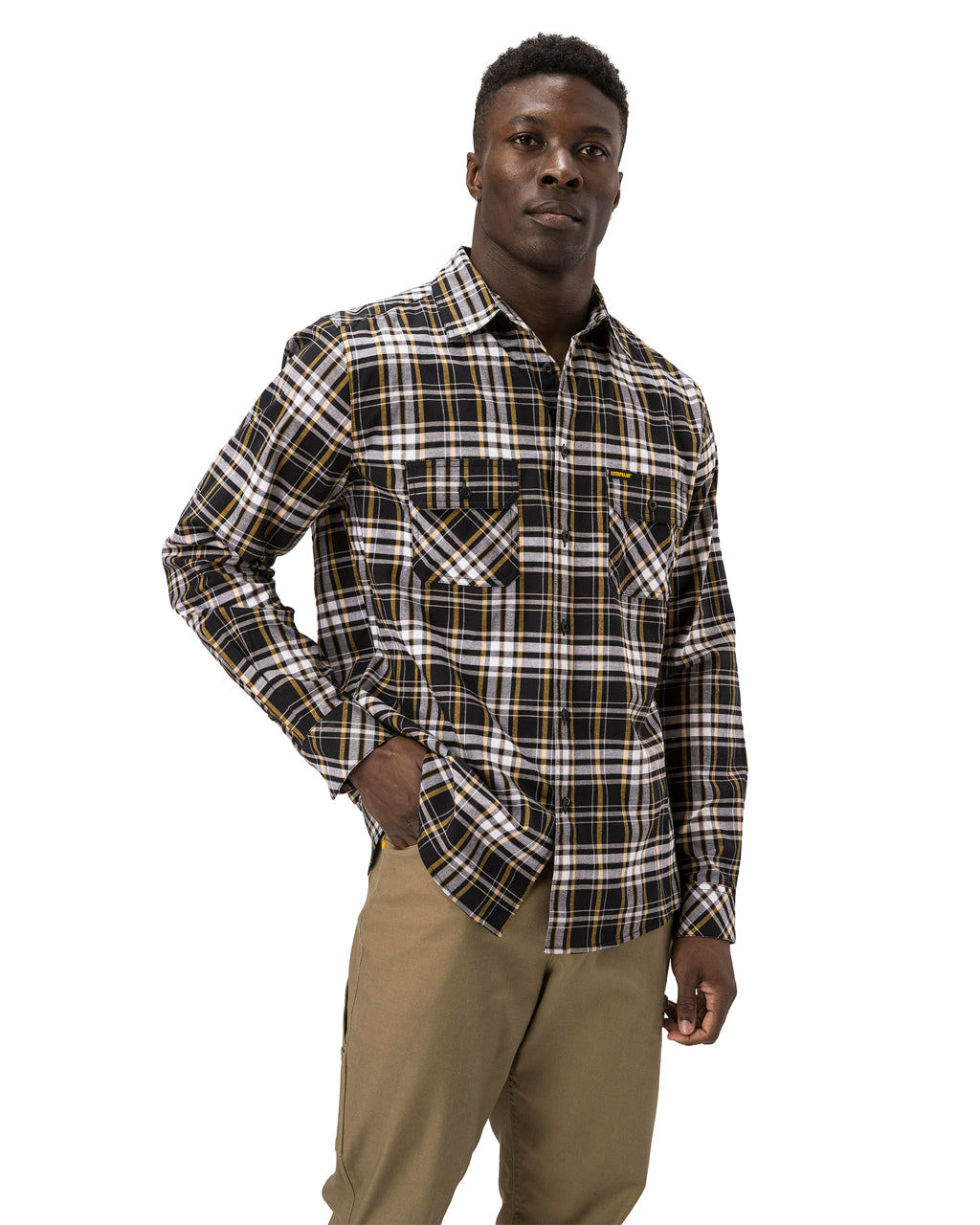 CAT Men&#39;s Plaid Long Sleeve Work Shirt - Work World - Workwear, Work Boots, Safety Gear