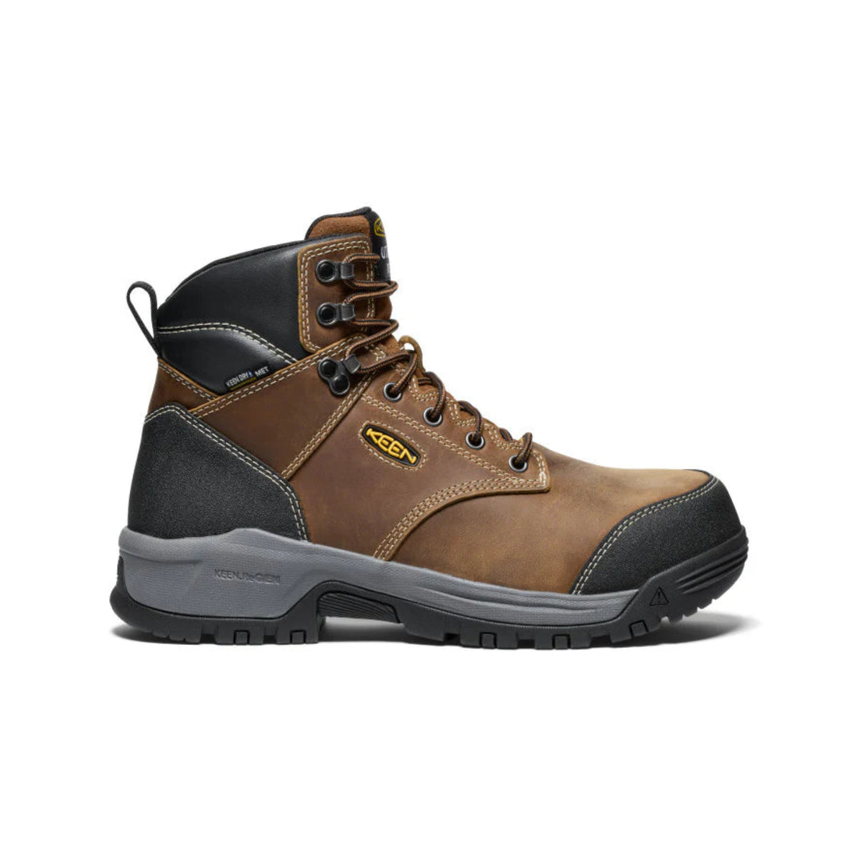 KEEN Men's Utility Evanston 6" Waterproof Int Met Carbon Toe Boot Work Boots KEEN Utility Bison/Black 10 2E
