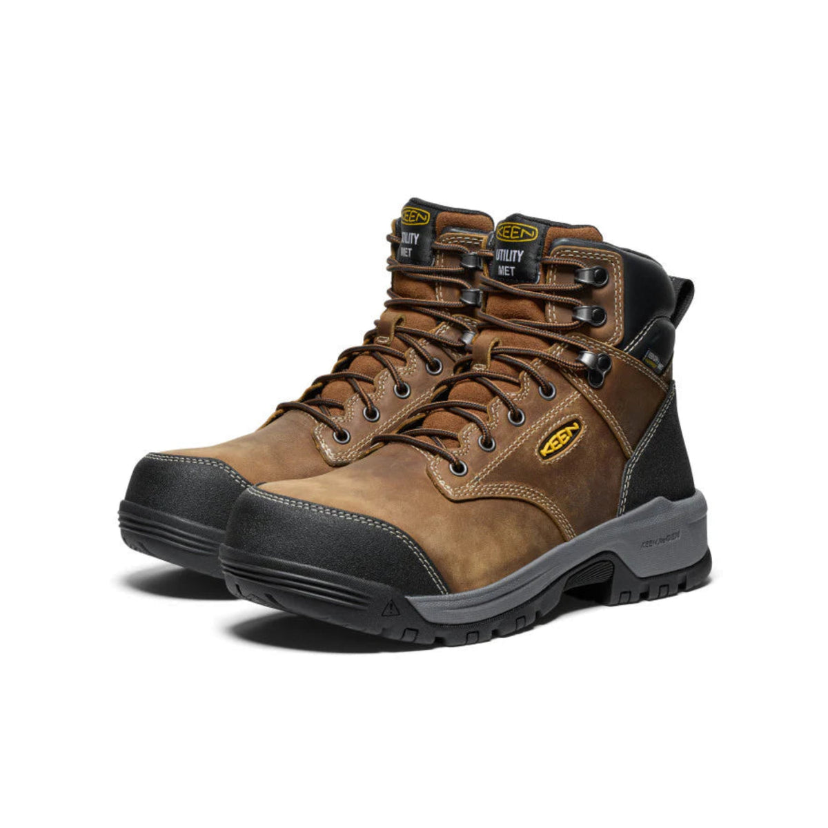 KEEN Men's Utility Evanston 6" Waterproof Int Met Carbon Toe Boot Work Boots KEEN Utility