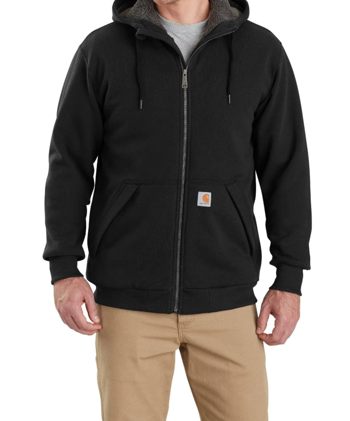 Carhartt Men's Rockland Sherpa-Lined Hoodie Sweatshirts & Hoodies Carhartt Black 2XL Reg