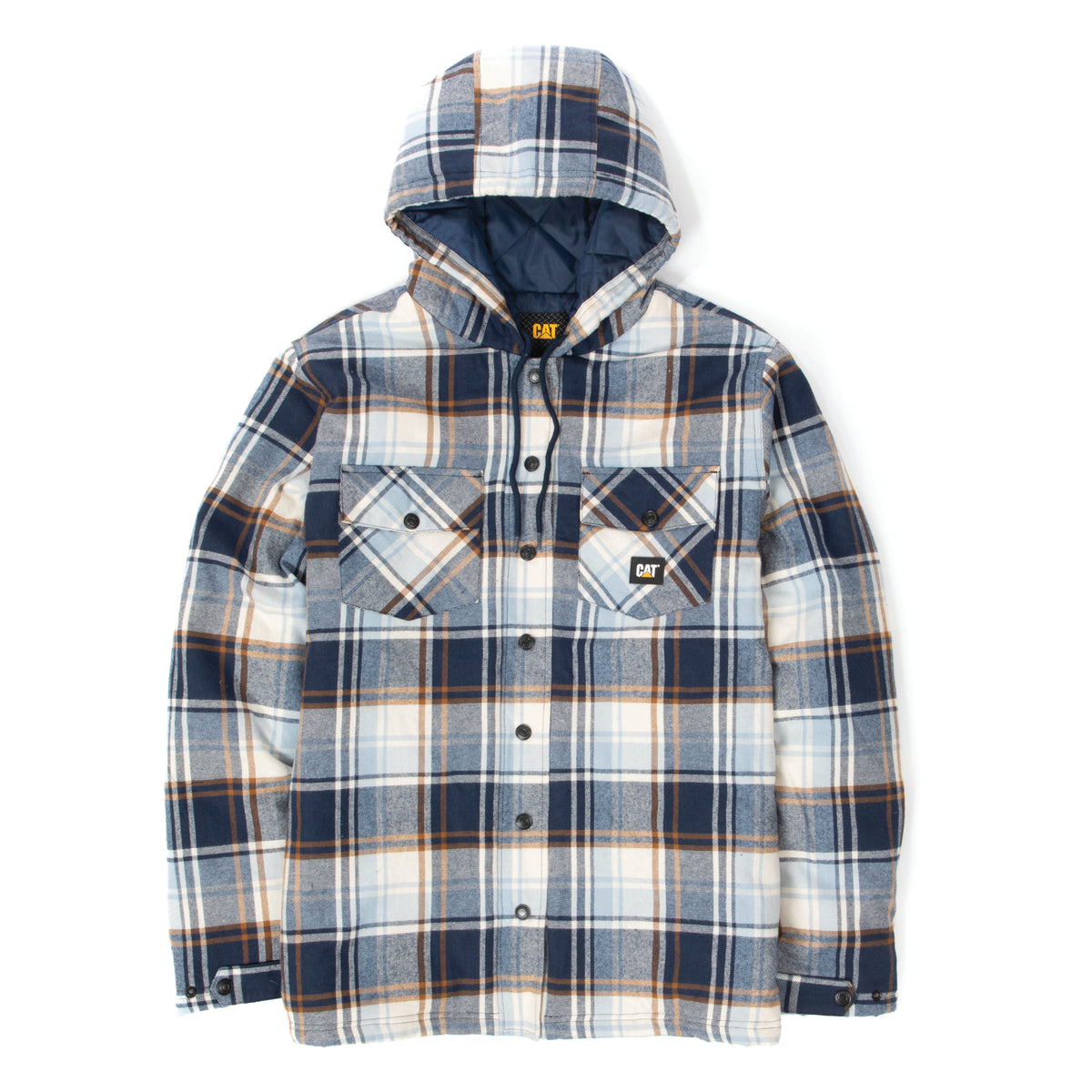 CAT Men's Hooded Flannel Snap-Front Shirt Jacket - Work World - Workwear, Work Boots, Safety Gear