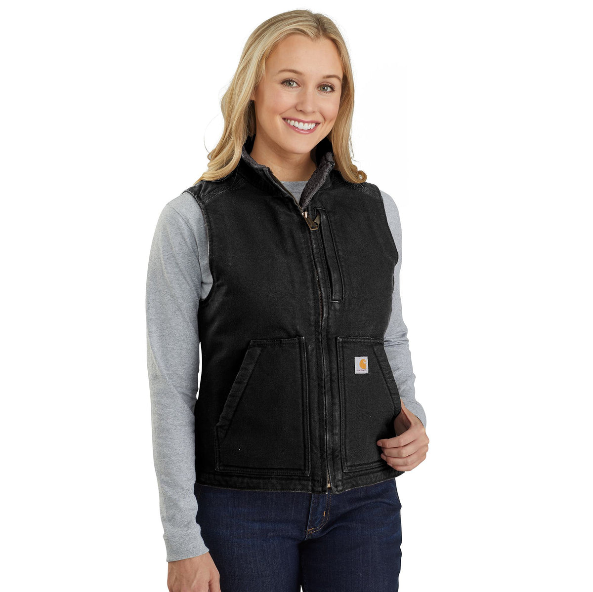 Carhartt Women's Washed Duck Mock Neck Vest - Work World - Workwear, Work Boots, Safety Gear