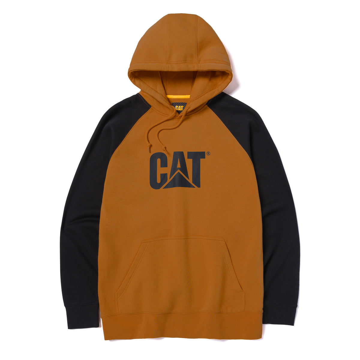 CAT Men's Colorblock Raglan Logo Hoodie Sweatshirts & Hoodies CAT Bronze-Black 2XL Reg