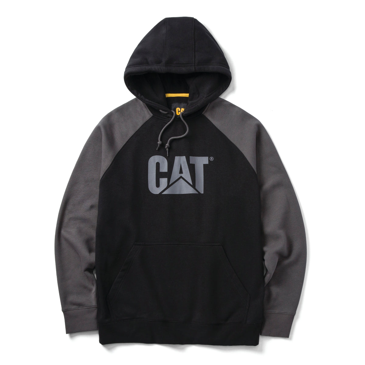 CAT Men's Colorblock Raglan Logo Hoodie Sweatshirts & Hoodies CAT Black-Magnet 2XL Reg