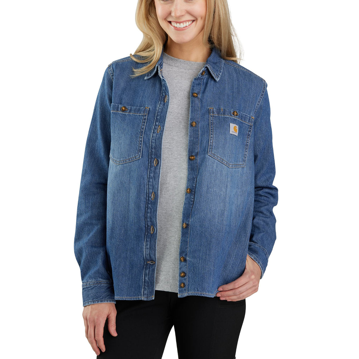Carhartt Women's Relaxed Fit Denim Long Sleeve Work shirt Work Shirts Carhartt