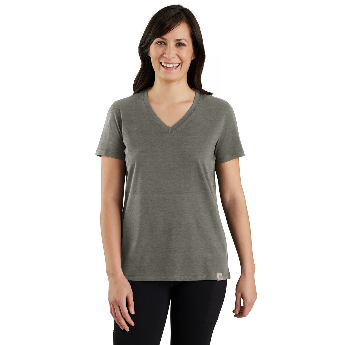 Carhartt Women's TENCEL Relaxed Fit Short Sleeve V-Neck T-Shirt T-Shirts Carhartt