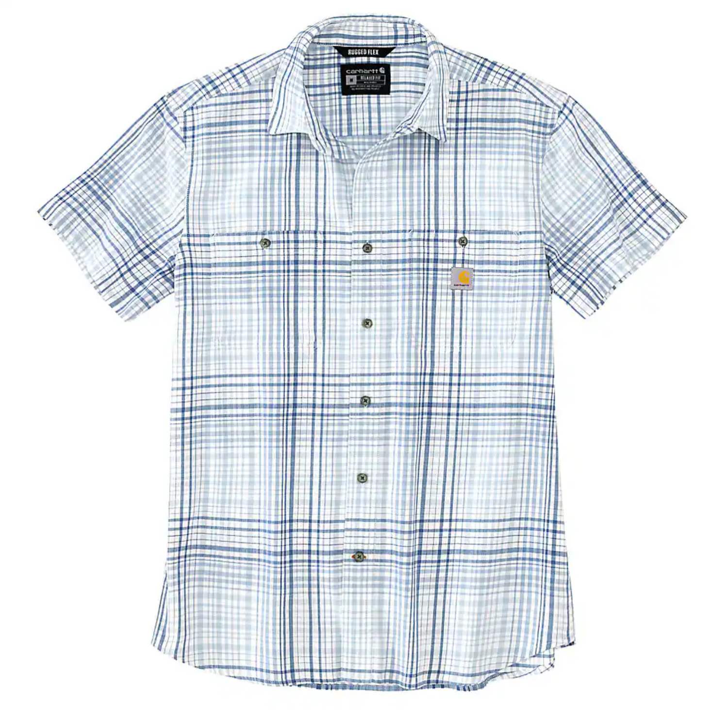 Carhartt Men's Rugged Flex Lightweight Button-Down Short Sleeve Plaid Shirt - Work World - Workwear, Work Boots, Safety Gear