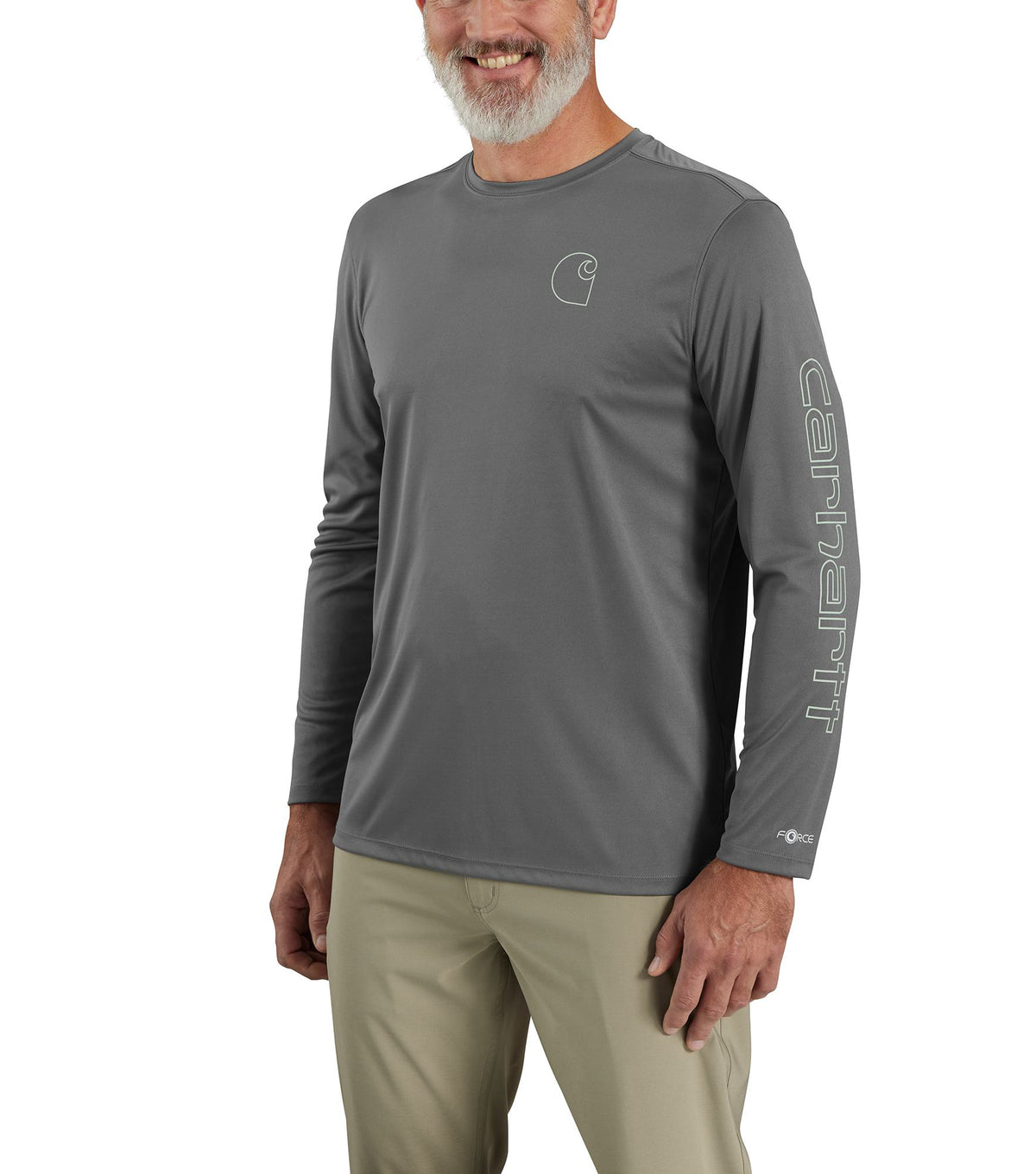 Carhartt Men's Force Sun Defender Lightweight Long Sleeve Logo T-Shirt - Work World - Workwear, Work Boots, Safety Gear