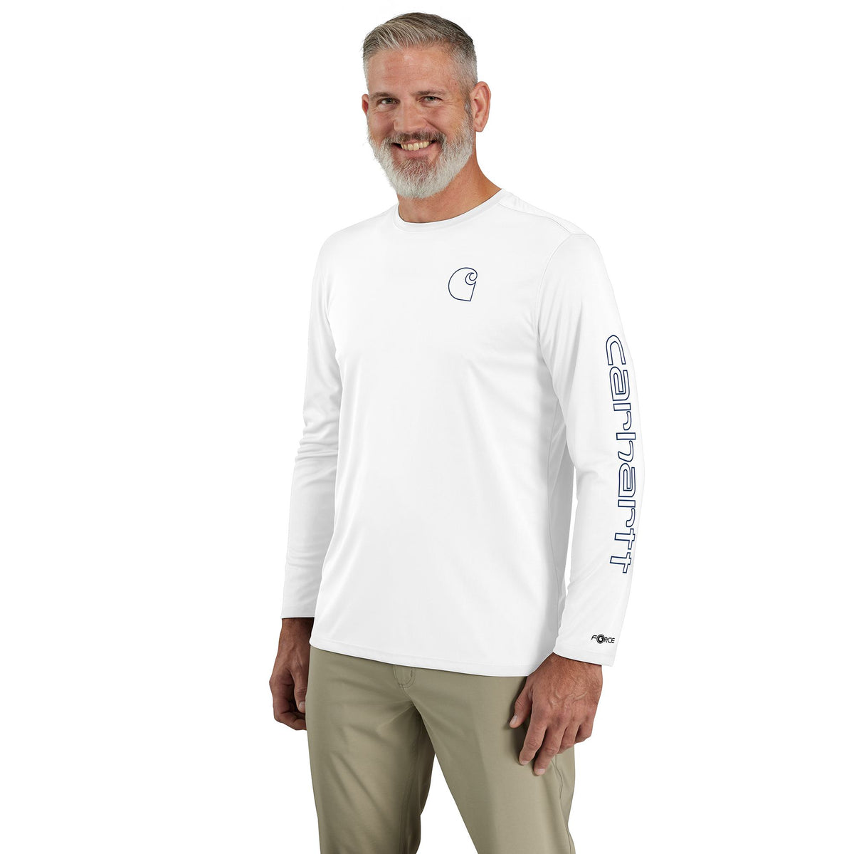 Carhartt Men's Force Sun Defender Lightweight Long Sleeve Logo T-Shirt - Work World - Workwear, Work Boots, Safety Gear