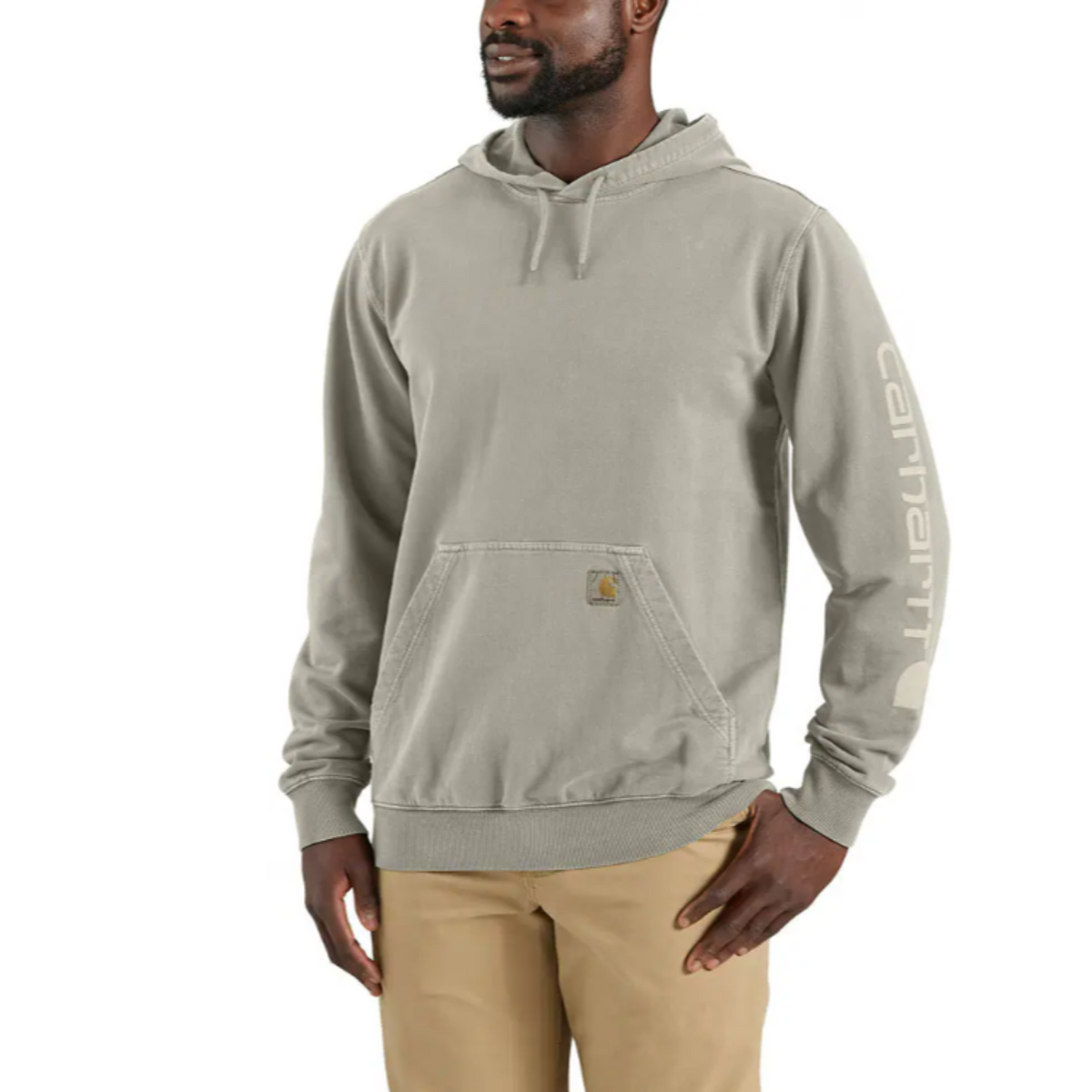 Carhartt Men's Re-Engineered Relaxed Fit Graphic French Terry Hoodie Sweatshirts & Hoodies Carhartt Greige 2XL Reg