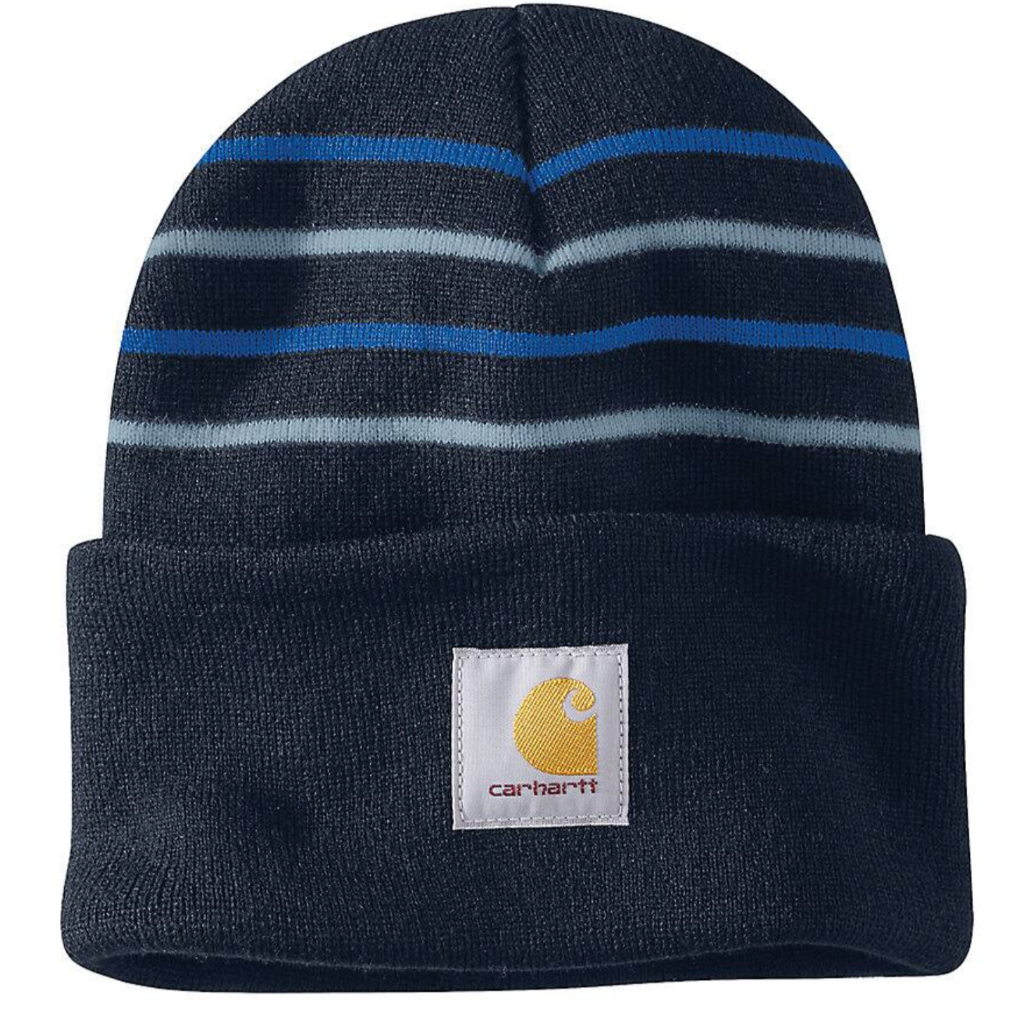 Carhartt Knit Stripe Logo Patch Cuffed Beanie Work World