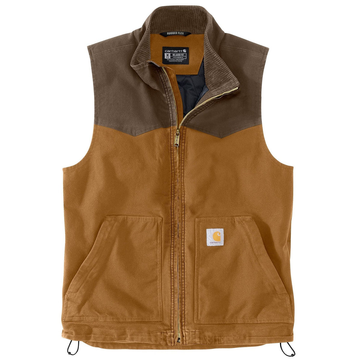 Carhartt Men's Montana Rugged Flex® Relaxed Fit Zip Duck Vest - KO, inventory Vests Carhartt Carhartt Brown/Coffee 2XL Reg