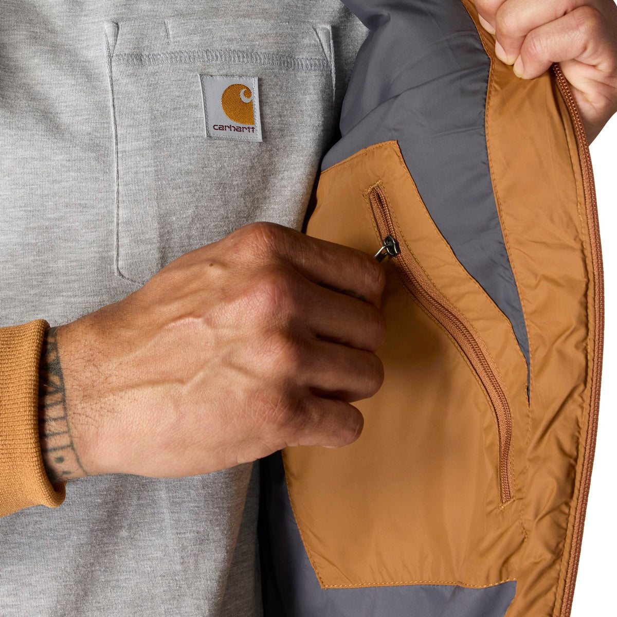 Carhartt Men's Rain Defender Relaxed Fit Lightweight Insulated Hooded Jacket