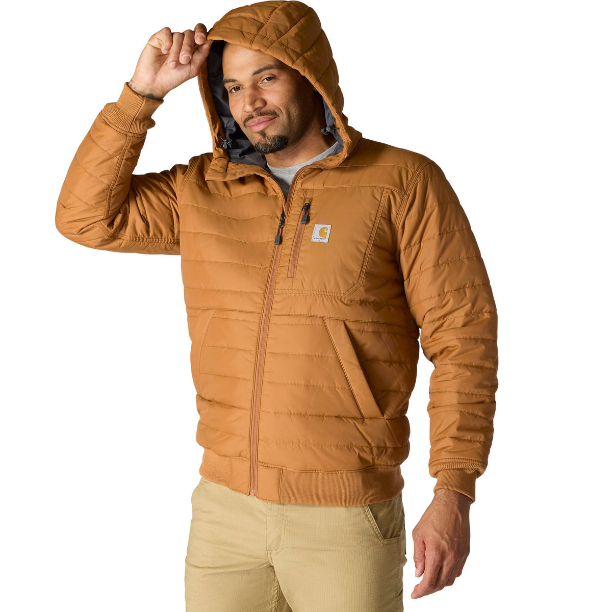 Carhartt Men's Rain Defender Relaxed Fit Lightweight Insulated Hooded Jacket