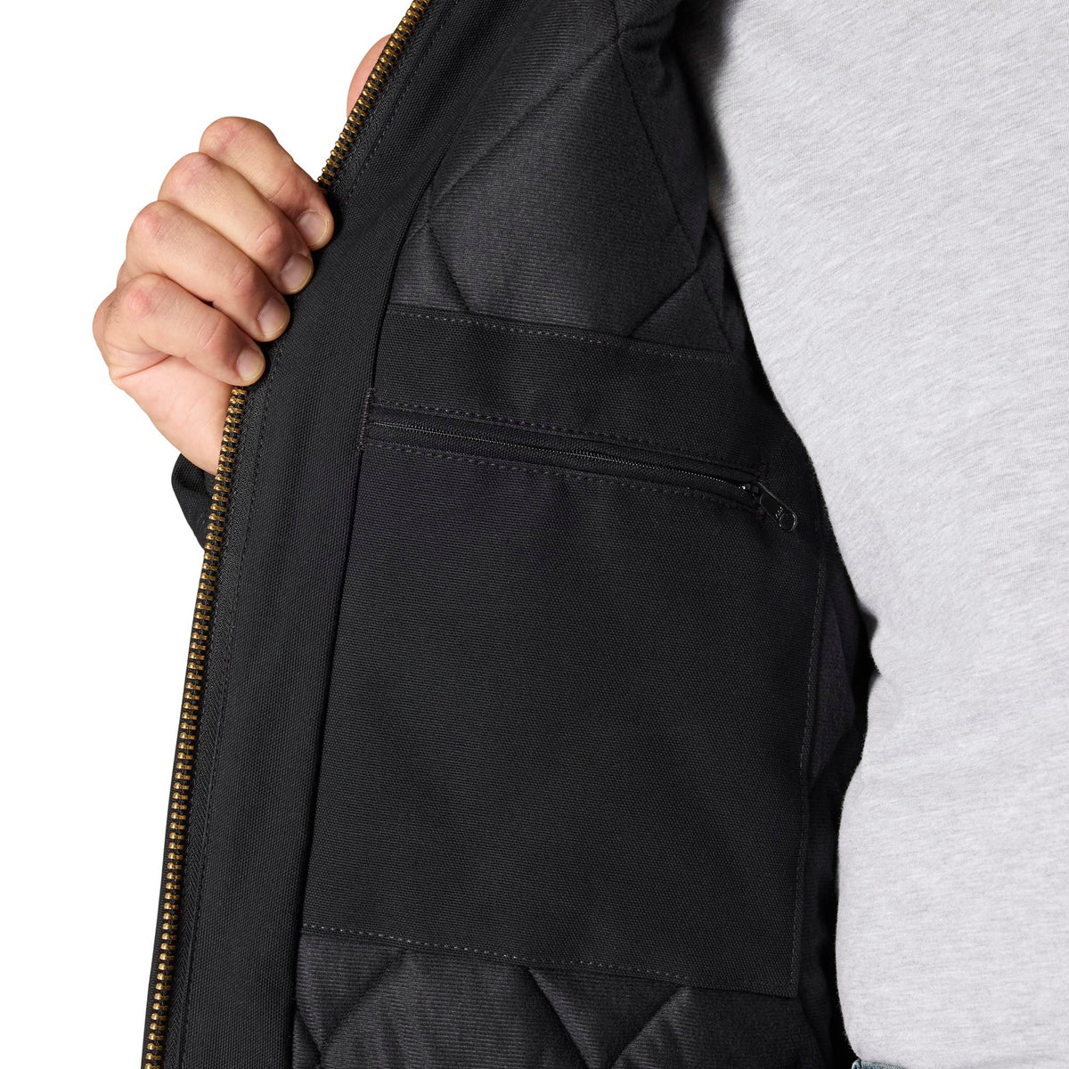 Carhartt Men's Flannel Lined Firm Duck Zip Hooded Active Jacket