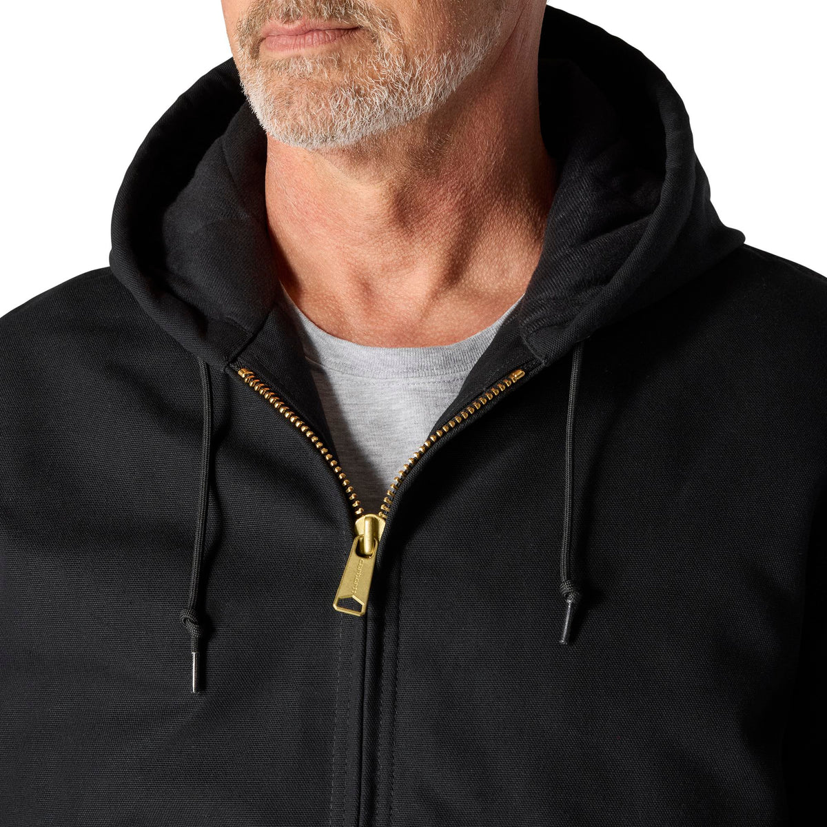 Carhartt Men's Flannel Lined Firm Duck Zip Hooded Active Jacket Jackets & Coats Carhartt