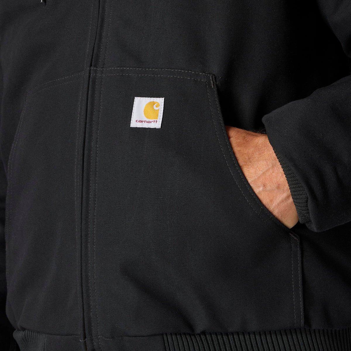 Carhartt Men's Flannel Lined Firm Duck Zip Hooded Active Jacket - Work World - Workwear, Work Boots, Safety Gear