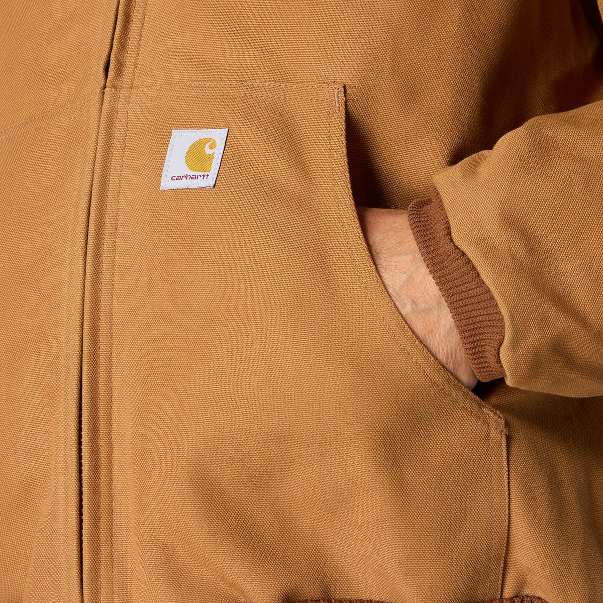 Carhartt Men's Flannel Lined Firm Duck Zip Hooded Active Jacket Jackets & Coats Carhartt