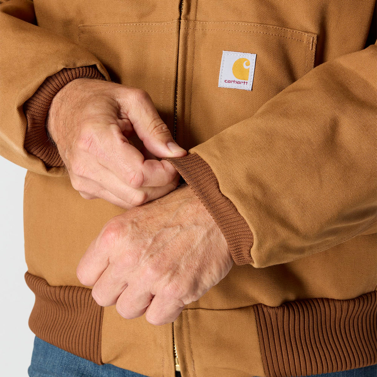 Carhartt Men's Flannel Lined Firm Duck Zip Hooded Active Jacket Jackets & Coats Carhartt