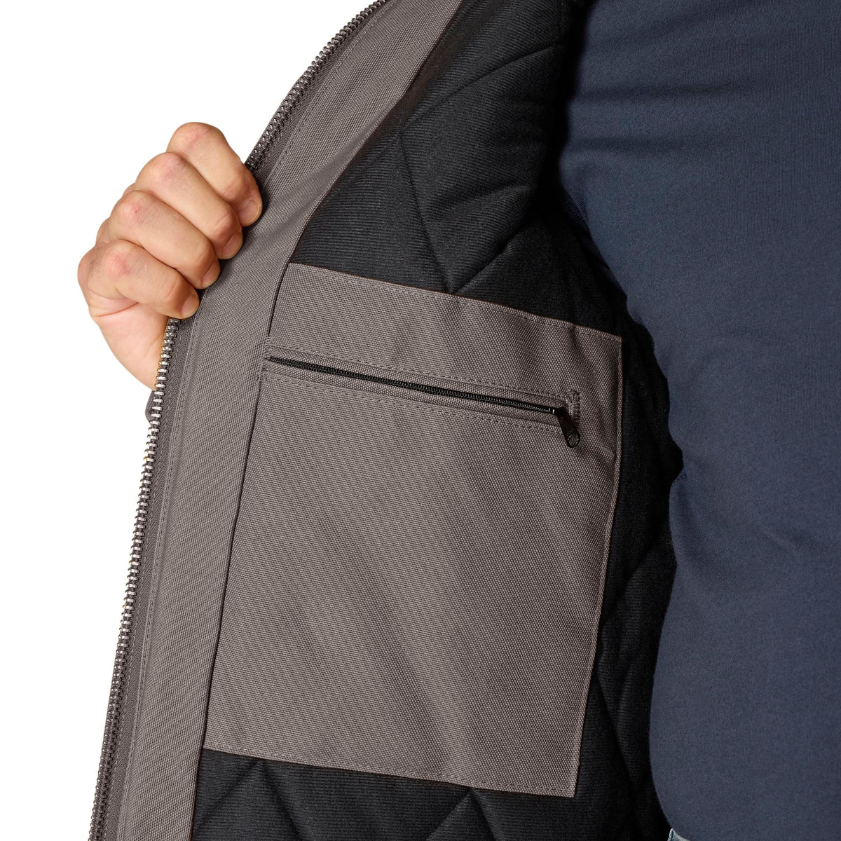 Carhartt Men's Flannel Lined Firm Duck Zip Hooded Active Jacket - Work World - Workwear, Work Boots, Safety Gear