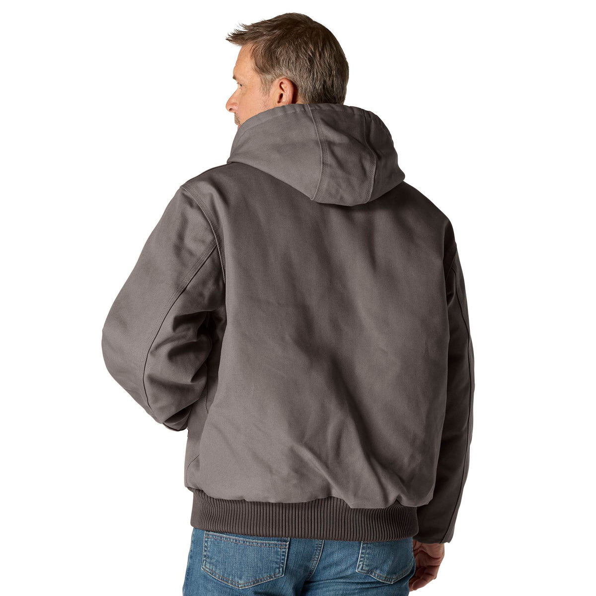 Carhartt Men's Flannel Lined Firm Duck Zip Hooded Active Jacket Jackets & Coats Carhartt