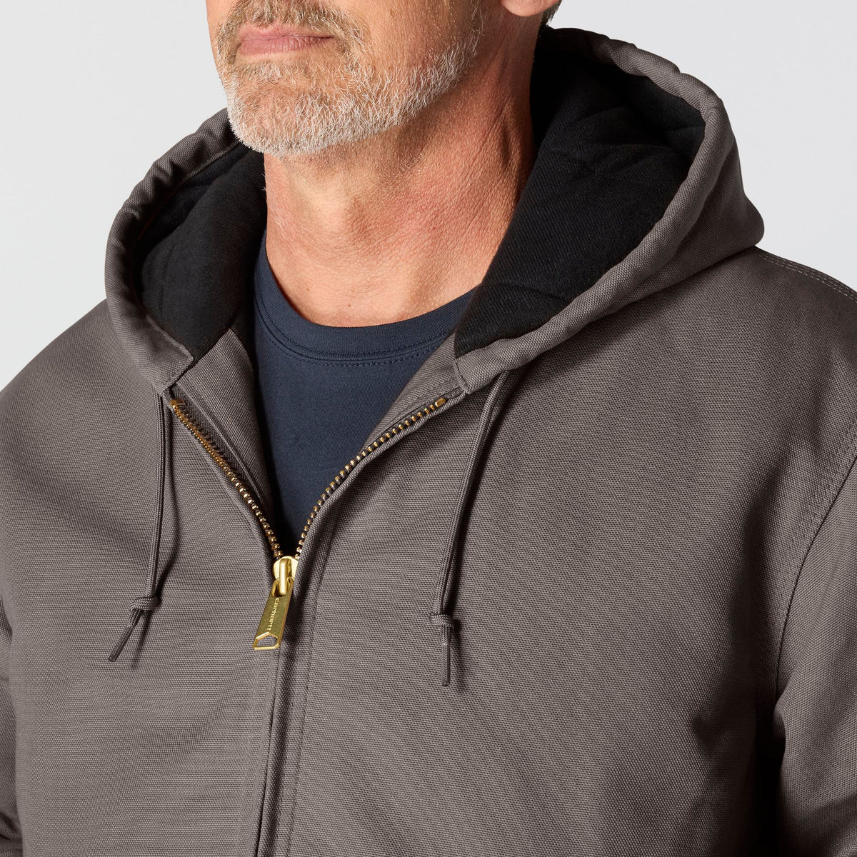 Carhartt Men's Flannel Lined Firm Duck Zip Hooded Active Jacket Jackets & Coats Carhartt