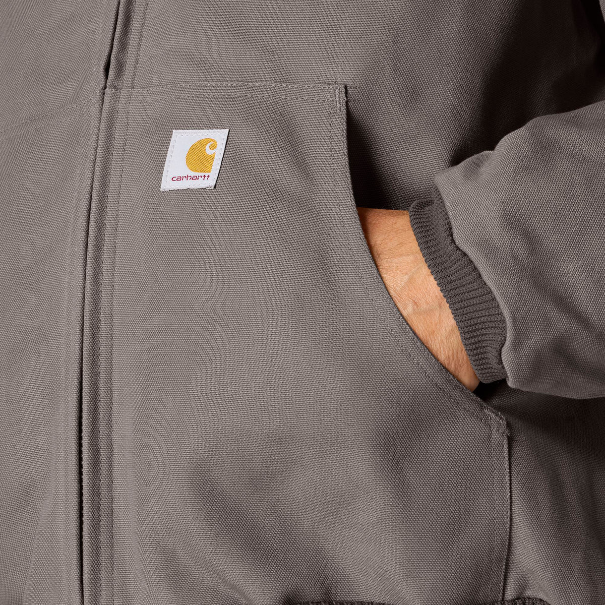Carhartt Men's Flannel Lined Firm Duck Zip Hooded Active Jacket Jackets & Coats Carhartt
