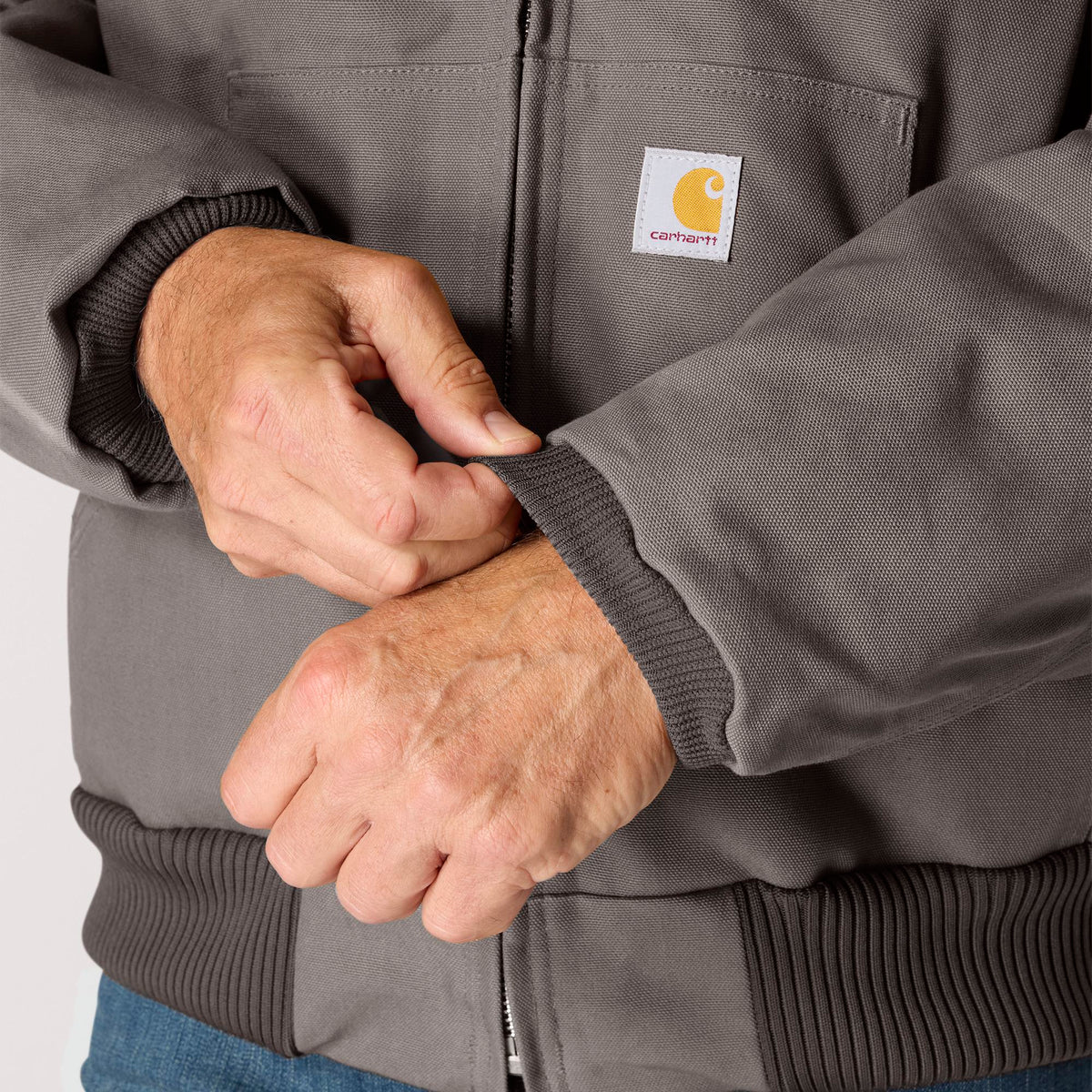 Carhartt Men's Flannel Lined Firm Duck Zip Hooded Active Jacket - Work World - Workwear, Work Boots, Safety Gear