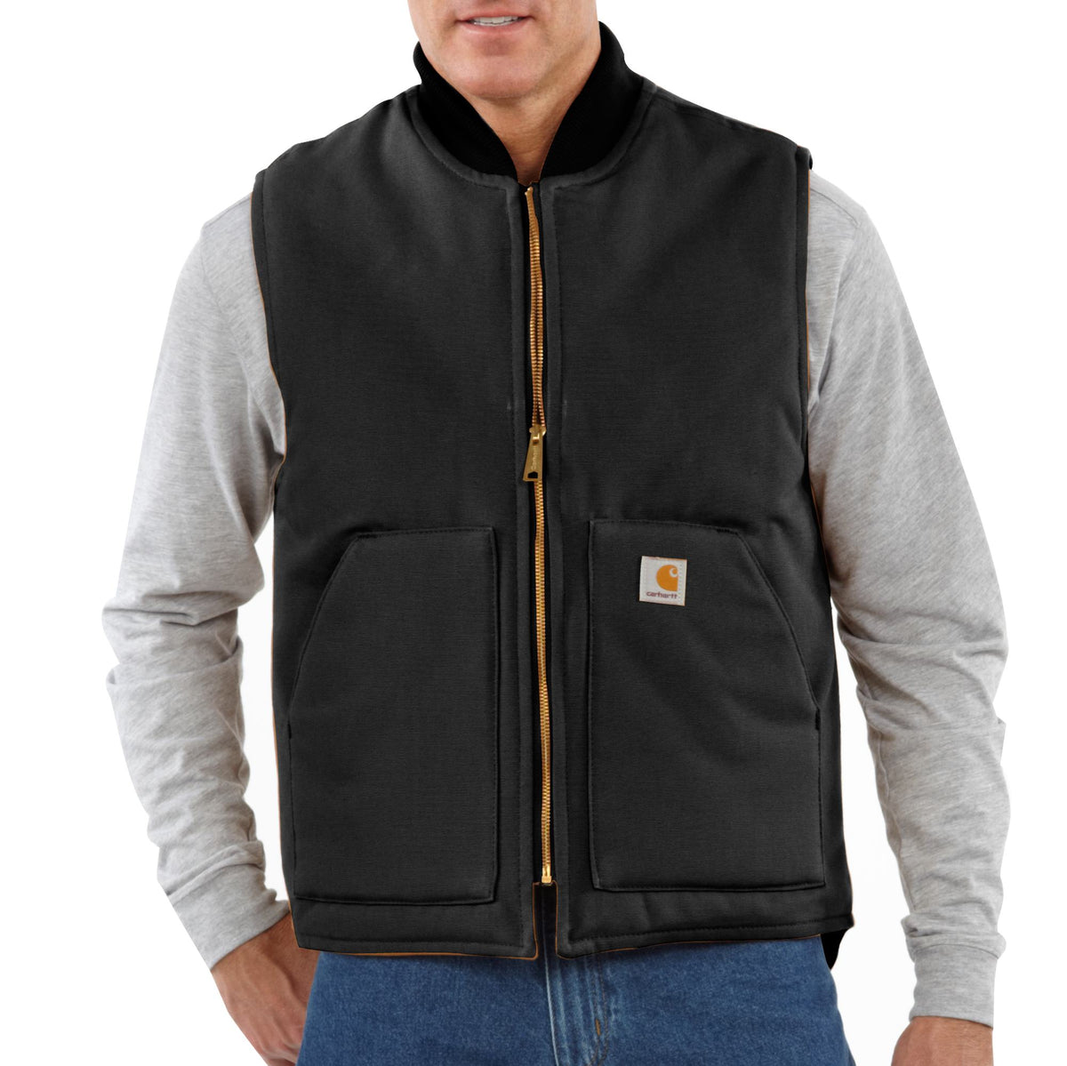 Carhartt Men's V01 Relaxed Fit Firm Duck Insulated Zip Vest - Work World - Workwear, Work Boots, Safety Gear
