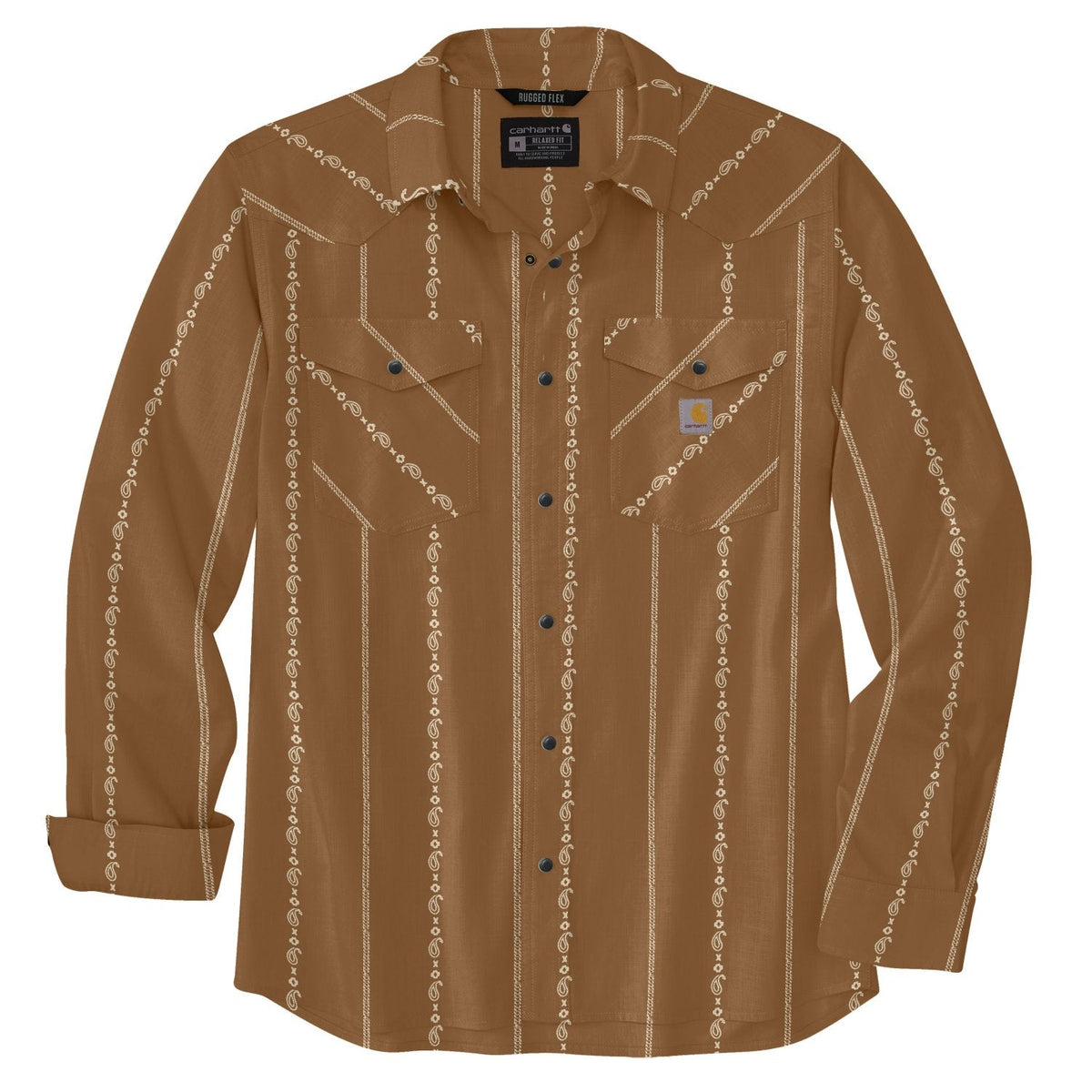 Carhartt Men's Montana Rugged Flex Lightweight Button Down Work Shirt Work Shirts Carhartt Carhartt Brown Paisley Stripe 2XL Reg