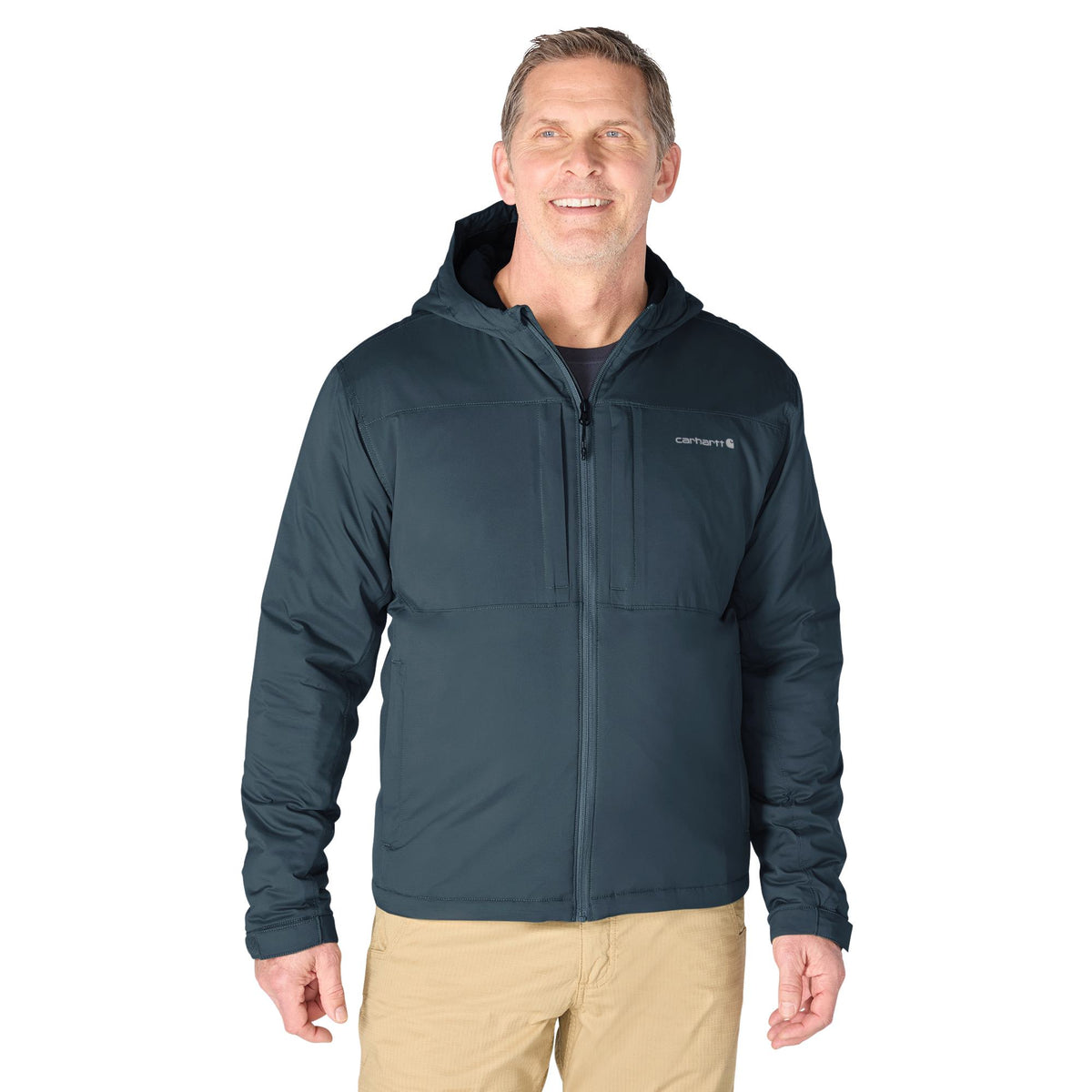 Carhartt Men's Rugged Flex Relaxed Fit Lightweight DWR Stretch Insulated Jacket Jackets & Coats Carhartt Deep Smoke Blue 2XL Reg